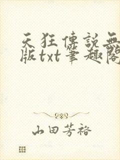 天狂传说无删减版txt笔趣阁