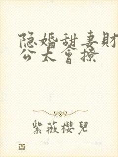 隐婚甜妻财阀老公太会撩