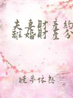 夫妻财产约定和离婚财产分割协议