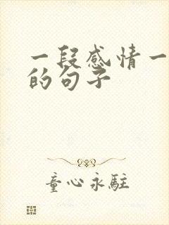 一段感情一段伤的句子