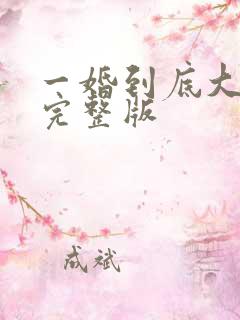 一婚到底大结局完整版