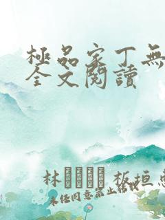 极品家丁无删减全文阅读