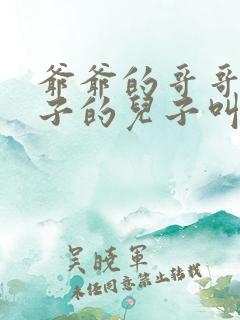 爷爷的哥哥的儿子的儿子叫什么