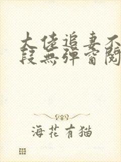 大佬追妻不择手段无弹窗阅读