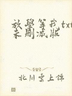 放学等我txt未删减版