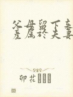 父母留下来的遗产属于夫妻共同财产吗