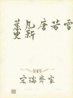 叶凡唐若雪刚刚更新