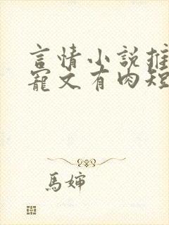 言情小说推荐甜宠文有肉短篇高质量