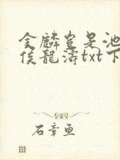 金麟岂是池中物侯龙涛txt下载