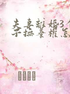 夫妻离婚3个孩子抚养权怎么判定