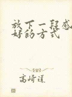 放下一段感情最好的方式