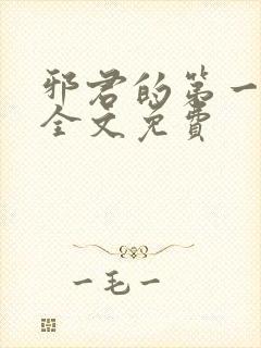 邪君的第一宠妃全文免费