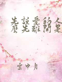 先说爱的人为什么先离开是什么歌