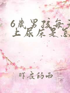 6岁男孩每天晚上尿床是怎么回事