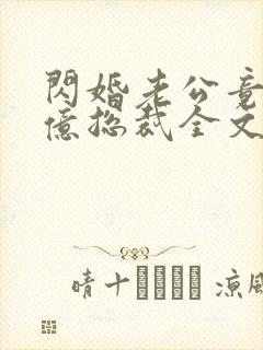 闪婚老公竟是千亿总裁全文阅读