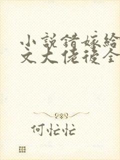 小说错嫁给年代文大佬后全本阅读