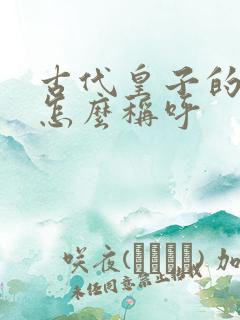 古代皇子的老婆怎么称呼