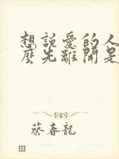 想说爱的人为什么先离开是什么歌