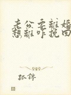 老公要离婚我不想离咋挽回