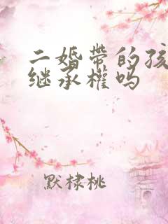 二婚带的孩子有继承权吗