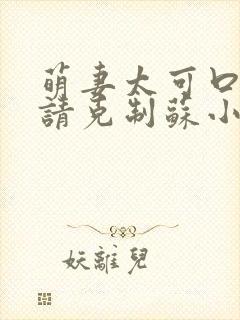 萌妻太可口总裁请克制苏小说