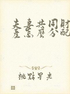 夫妻共同财产遗产怎么分配