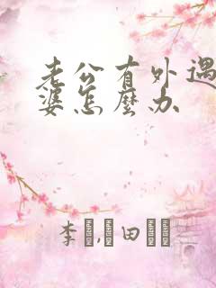 老公有外遇了老婆怎么办