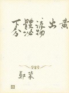 下体流出黄色脓分泌物