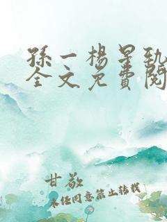 孙一杨星轨小说全文免费阅读无弹窗