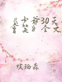 《少爷30天后会笑》全文免费阅读