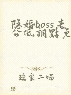 隐婚boss老公低调点免费阅读