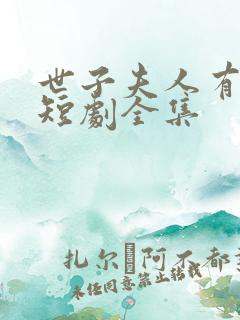 世子夫人有喜了短剧全集