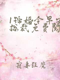 1号婚令早安大总裁免费阅读全文无弹窗