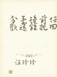 分手后前任有新欢还能挽回吗