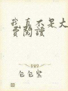 我真不是大佬免费阅读
