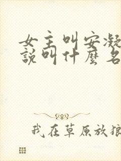 女主叫安凝的小说叫什么名字