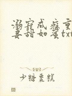 溺宠成瘾重生甜妻甜如蜜txt