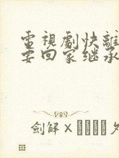 电视剧快离婚我要回家继承亿万家产