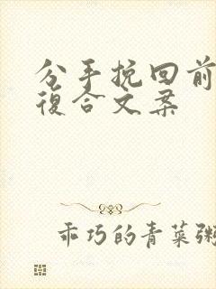 分手挽回前任求复合文案