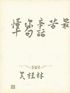 懂你辛苦最经典十句话