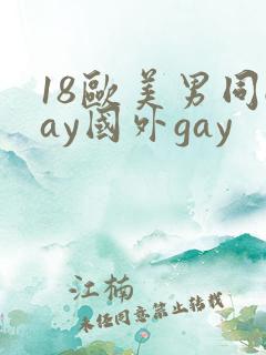 18欧美男同gay国外gay