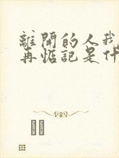 离开的人我不会再惦记是什么歌