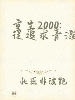 重生2000:从追求青涩校花同桌开始大结局