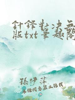 针锋对决无删减版txt笔趣阁