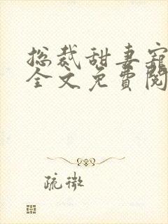 总裁甜妻宠上瘾全文免费阅读