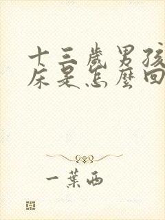 十三岁男孩子尿床是怎么回事