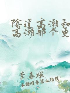 阴道高潮和阴蒂高潮那个更舒服