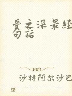 爱之深最经典十句话