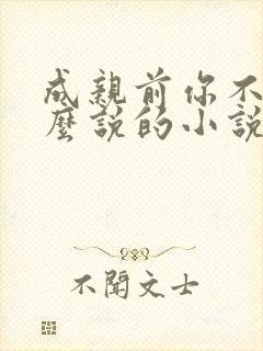 成亲前你不是这么说的小说