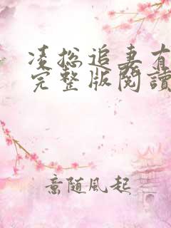 凌总追妻有点甜完整版阅读